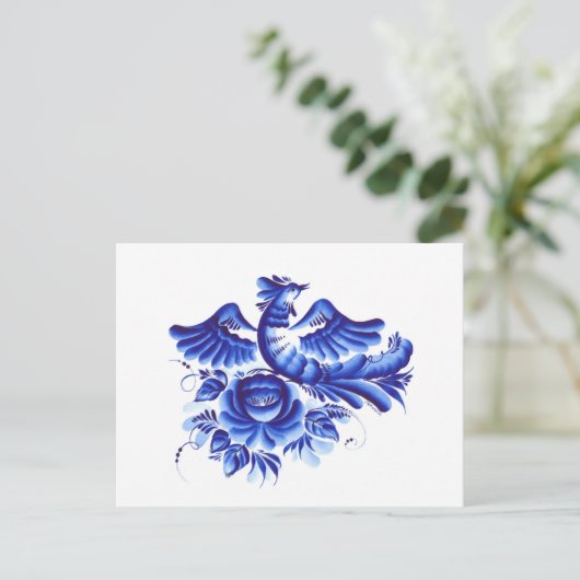 Blauer Vogel Postkarte (Stehend Vorderseite)