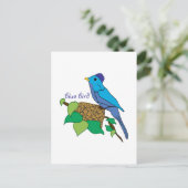 Blauer Vogel Postkarte (Stehend Vorderseite)