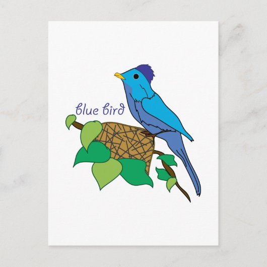 Blauer Vogel Postkarte (Vorderseite)
