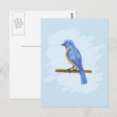 Blauer Vogel Postkarte (Vorne/Hinten)