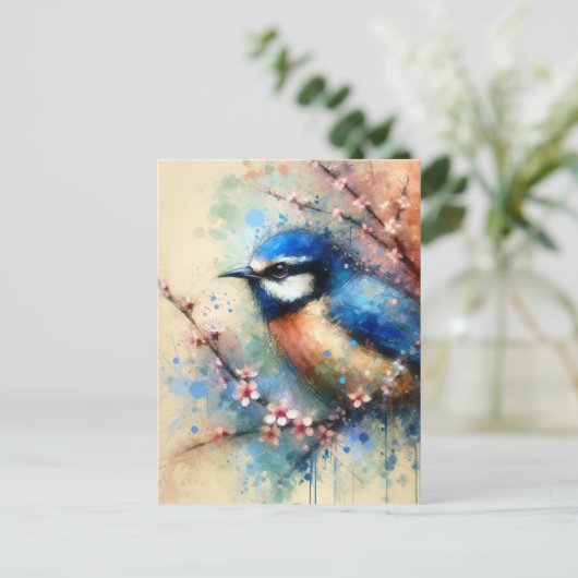 Blauer Vogel, Postüberquerung Postkarte (Stehend Vorderseite)