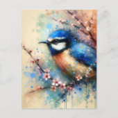 Blauer Vogel, Postüberquerung Postkarte (Vorderseite)