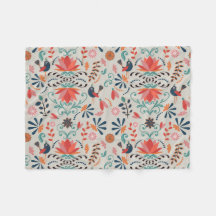 Blauer Vogel rote Blume