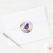 Blauer Vogel Runder Aufkleber (Umschlag)
