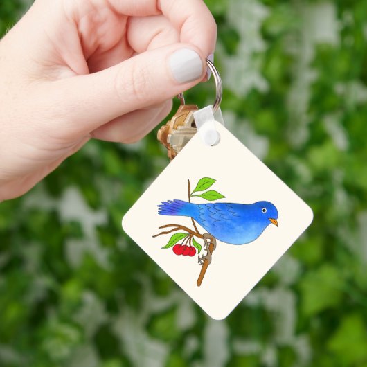 Blauer Vogel Schlüsselanhänger (Hand)
