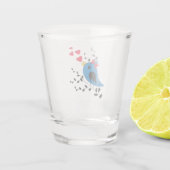 Blauer Vogel Schnapsglas (Rückseite)