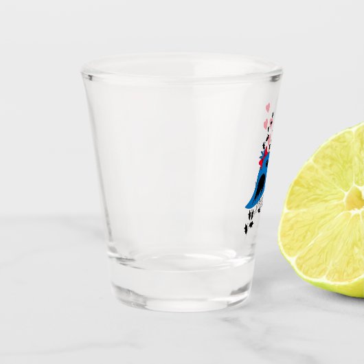 Blauer Vogel Schnapsglas (Links)