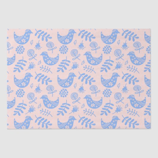 Blauer Vogel Seidenpapier (Vorderseite)