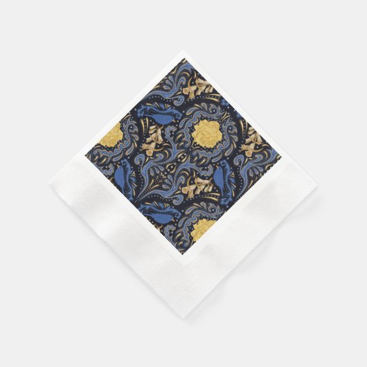 Blauer Vogel Serviette (Ecke)