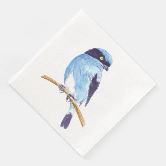 Blauer Vogel Serviette (Ecke)