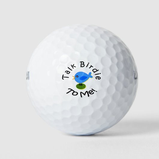 Blauer Vogel "Sprich Birdie To Me" Golf Ball (Vorderseite)