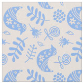 Blauer Vogel Stoff (Nahaufnahme)