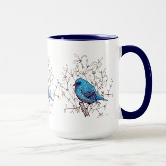 Blauer Vogel Tasse (Rechts)