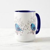 Blauer Vogel Tasse (VorderseiteRechts)