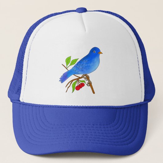 Blauer Vogel Truckerkappe (Vorderseite)