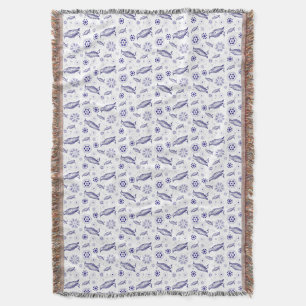 Blauer Vogel und Blume nahtlos Decke