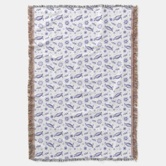 Blauer Vogel und Blume nahtlos Decke (Vorderseite Vertikal)