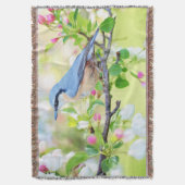 Blauer Vogel und Blüten von Apple Decke (Vorderseite Vertikal)