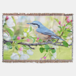 Blauer Vogel und Blüten von Apple Decke