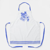 Blauer Vogel und Edelweiss Schürze (Vorderseite)