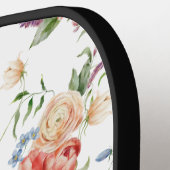 Blauer Vogel und rosa Blumenmuster Pickleball Schläger (Linke Seite)