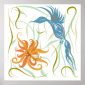 Blauer Vogel und Vogel des Paradieses Poster (Vorne)