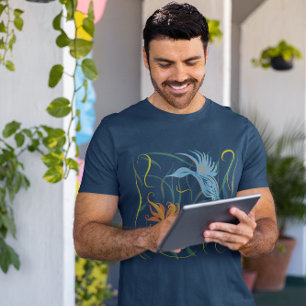 Blauer Vogel und Vogel des Paradieses T-Shirt