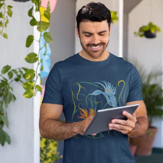 Blauer Vogel und Vogel des Paradieses T-Shirt