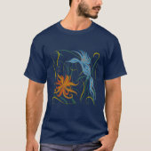 Blauer Vogel und Vogel des Paradieses T-Shirt (Vorderseite)