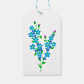 Blauer Vogel Vergiss mich nicht florale 80. Geburt Geschenkanhänger (Rückseite)