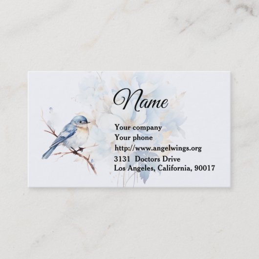 Blauer Vogel Visitenkarte (Vorderseite)