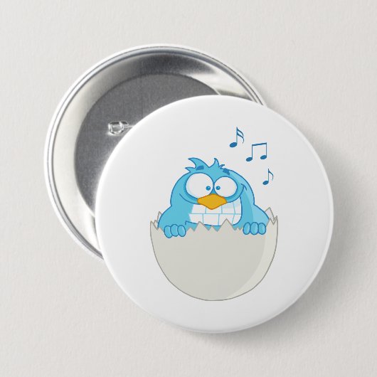 Blauer Vogelschlag Button (Vorne & Hinten)