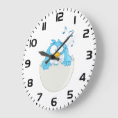 Blauer Vogelschlag Große Wanduhr (Winkel)