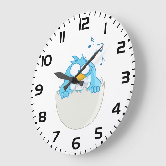 Blauer Vogelschlag Große Wanduhr (Winkel)