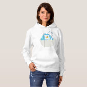 Blauer Vogelschlag Hoodie (Vorne ganz)