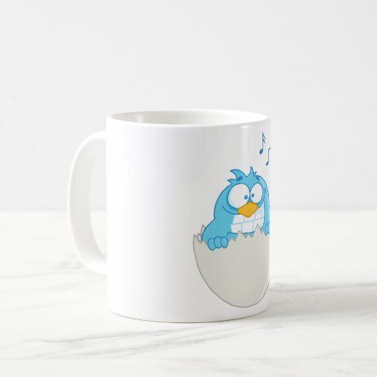 Blauer Vogelschlag Kaffeetasse (Vorderseite Links)