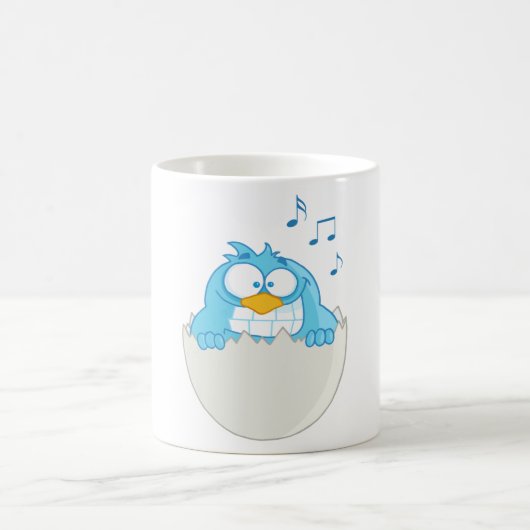 Blauer Vogelschlag Kaffeetasse (Mittel)