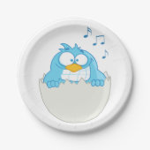 Blauer Vogelschlag Pappteller (Vorderseite)