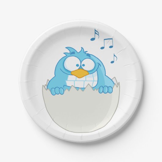 Blauer Vogelschlag Pappteller (Vorderseite)