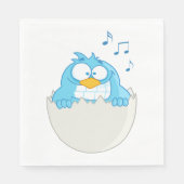Blauer Vogelschlag Serviette (Vorderseite)