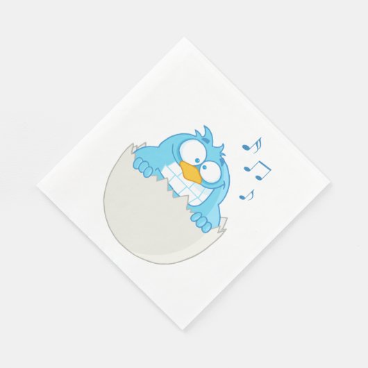 Blauer Vogelschlag Serviette (Ecke)