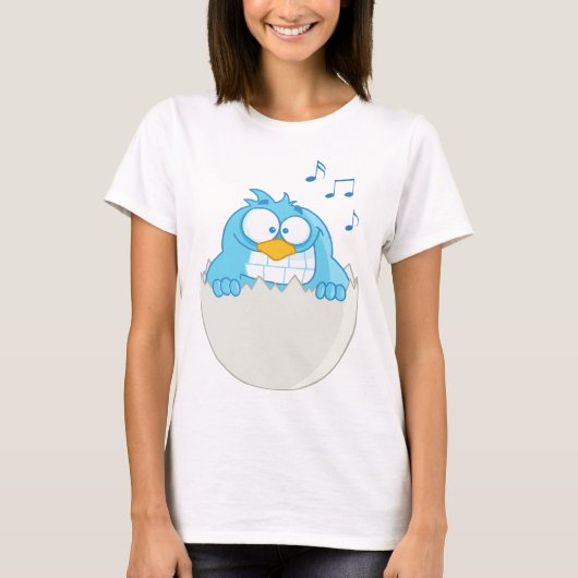 Blauer Vogelschlag T-Shirt (Vorderseite)