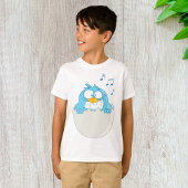 Blauer Vogelschlag T-Shirt