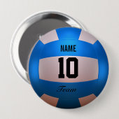 Blauer Volleyball Button (Vorne & Hinten)