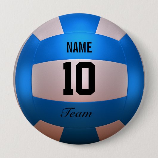 Blauer Volleyball Button (Vorderseite)