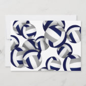 Blauer Volleyball Mädchen Geburtstagsparty Einladung (Rückseite)