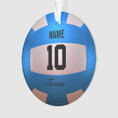 Blauer Volleyball Ornament (Vorderseite)