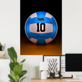 Blauer Volleyball Poster (Heimbüro)