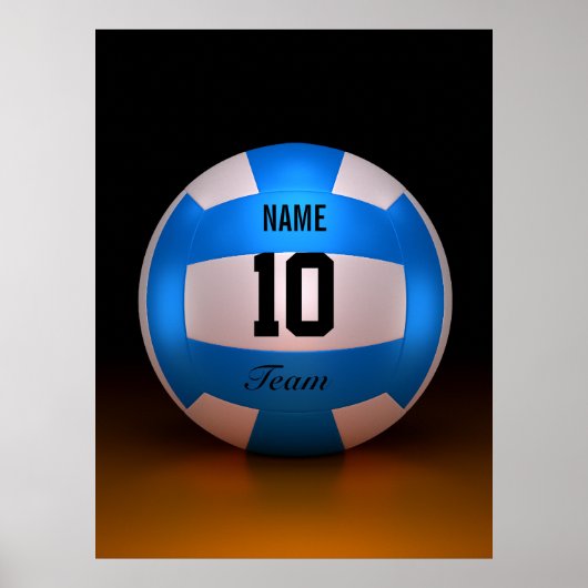 Blauer Volleyball Poster (Vorne)