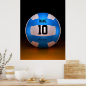Blauer Volleyball Poster (Küche)